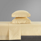 Chic Home Rylie Sheet Set Super Soft Geometric Polka Dot Pattern Print Design - Includes 1 Flat, 1 Fitted Sheet, and 2 Pillowcases - 4 Piece - King 108x102"