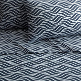 Chic Home Kate Sheet Set Super Soft Two-Tone Geometric Leaf Pattern Print Design - Navy