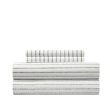 Chic Home Kailey Sheet Set Solid White With Dot Striped Pattern Print Design - Includes 1 Flat, 1 Fitted Sheet, and 2 Pillowcases - 4 Piece - King 108x102"