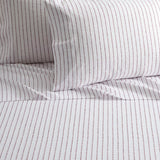 Chic Home Kailey Sheet Set Solid White With Dot Striped Pattern Print Design - Includes 1 Flat, 1 Fitted Sheet, and 2 Pillowcases - 4 Piece - Queen 90x102"