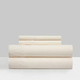 Chic Home Harley Sheet Set Solid Color With Pleated Details - Includes 1 Flat, 1 Fitted Sheet, and 2 Pillowcases - 4 Piece - Queen 90x102"