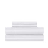 Chic Home Siena Sheet Set Solid Color Striped Pattern Technique - Includes 1 Flat, 1 Fitted Sheet, and 2 Pillowcases - 4 Piece - White