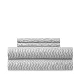 Chic Home Denise Sheet Set Super Soft Graphic Herringbone Print Design - Includes 1 Flat, 1 Fitted Sheet, and 1 Pillowcase - 3 Piece - Twin 66x102"