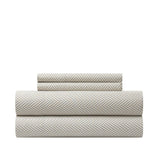 Chic Home Denise Sheet Set Super Soft Graphic Herringbone Print Design - Includes 1 Flat, 1 Fitted Sheet, and 1 Pillowcase - 3 Piece - Twin 66x102"