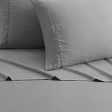 Chic Home Casey Sheet Set Solid Color Washed Garment Technique - Includes 1 Flat, 1 Fitted Sheet, and 1 Pillowcase - 3 Piece - Twin 66x102"