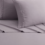 Chic Home Casey Sheet Set Solid Color Washed Garment Technique - Includes 1 Flat, 1 Fitted Sheet, and 1 Pillowcase - 3 Piece - Twin 66x102"