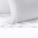 Chic Home Savannah Sheet Set Solid Color With Dual Stripe Embroidery - Includes 1 Flat, 1 Fitted Sheet, and 1 Pillowcase - 3 Piece - Twin 66x102"