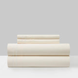 Chic Home Savannah Sheet Set Solid Color With Dual Stripe Embroidery - Includes 1 Flat, 1 Fitted Sheet, and 1 Pillowcase - 3 Piece - Twin 66x102"