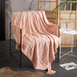 Chic Home Jorja Knitted Throw Blanket Plush Super Soft Textured Pattern With Corner Tassel Trim - 50x60”
