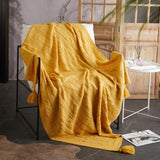 Chic Home Jorja Knitted Throw Blanket Plush Super Soft Textured Pattern With Corner Tassel Trim - 50x60”