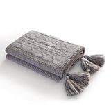 Chic Home Jorja Knitted Throw Blanket Plush Super Soft Textured Pattern With Corner Tassel Trim - 50x60”