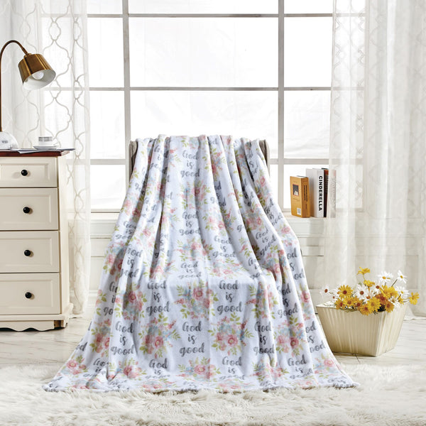 Plazatex Blessed Micro plush Decorative All Season Multi Color 50" X 70" Throw B