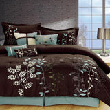 Chic Home Bliss Garden Brown Comforter Bed In A Bag Set - Queen 8 Piece
