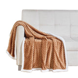 Soft Braided and Comfortable Plush All Season Sherpa 50" X 60" Throw Blanket, Mocha