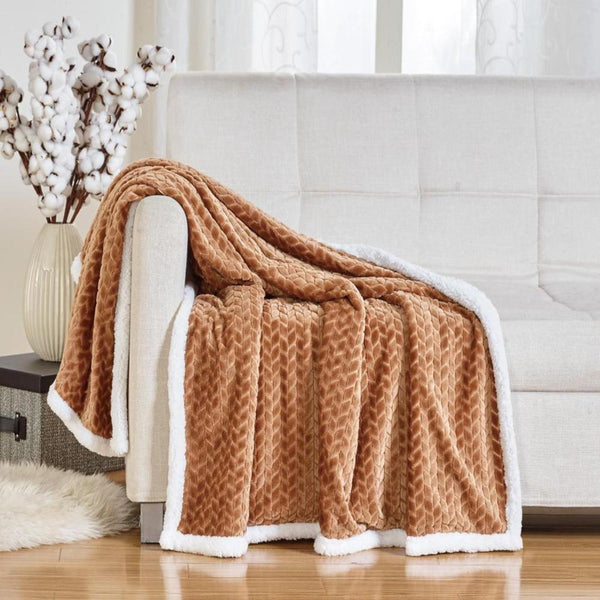 Soft Braided and Comfortable Plush All Season Sherpa 50" X 60" Throw Blanket, Mo