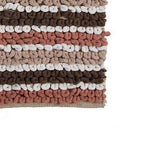 Dense Lush Pile Of This Luxurious Yarn Dyed Multi Colored Bath Rug With Non-Skid Back Is Super Soft Brown/Taupe/White