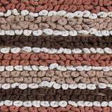 Dense Lush Pile Of This Luxurious Yarn Dyed Multi Colored Bath Rug With Non-Skid Back Is Super Soft Brown/Taupe/White