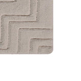 Zig Zag Pattern Cotton Non-Skid Back Bath Rug Ivory by Castle Hill London