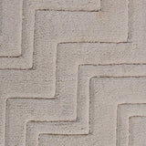 Zig Zag Pattern Cotton Non-Skid Back Bath Rug Ivory by Castle Hill London
