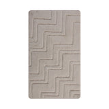Zig Zag Pattern Cotton Non-Skid Back Bath Rug Ivory by Castle Hill London