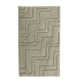 Zig Zag Pattern Cotton Non-Skid Back Bath Rug Ivory by Castle Hill London