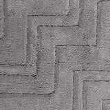 Zig Zag Pattern Cotton Non-Skid Back Bath Rug Ivory by Castle Hill London