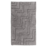 Zig Zag Pattern Cotton Non-Skid Back Bath Rug Ivory by Castle Hill London