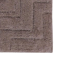 Zig Zag Pattern Cotton Non-Skid Back Bath Rug Ivory by Castle Hill London