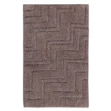 Zig Zag Pattern Cotton Non-Skid Back Bath Rug Ivory by Castle Hill London