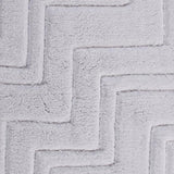 Zig Zag Pattern Cotton Non-Skid Back Bath Rug Ivory by Castle Hill London