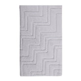Zig Zag Pattern Cotton Non-Skid Back Bath Rug Ivory by Castle Hill London