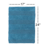 Knightsbridge Stylish And Comfortable All Season Traditional Wide Cut Design Cotton Bath Rug 17" X 24" Aqua