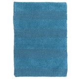 Knightsbridge Stylish And Comfortable All Season Traditional Wide Cut Design Cotton Bath Rug 17" X 24" Aqua