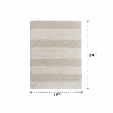 Knightsbridge Stylish And Comfortable All Season Traditional Wide Cut Design Cotton Bath Rug Set 17" X 24" Ivory