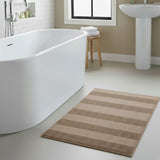 Knightsbridge Stylish And Comfortable All Season Traditional Wide Cut Design Cotton Bath Rug 17" X 24" Natural