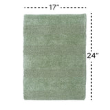 Knightsbridge Stylish And Comfortable All Season Traditional Wide Cut Design Cotton Bath Rug 17" X 24" Sage