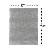 Knightsbridge Stylish And Comfortable All Season Traditional Wide Cut Design Cotton Bath Rug 17" X 24" Silver