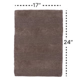 Knightsbridge Stylish And Comfortable All Season Traditional Wide Cut Design Cotton Bath Rug 17" X 24" Stone