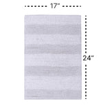 Knightsbridge Stylish And Comfortable All Season Traditional Wide Cut Design Cotton Bath Rug 17" X 24" White
