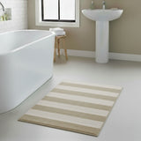 Knightsbridge Stylish And Comfortable All Season Traditional Wide Cut Design Cotton Bath Rug Set 20" X 30" Ivory