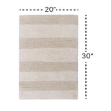 Knightsbridge Stylish And Comfortable All Season Traditional Wide Cut Design Cotton Bath Rug Set 20" X 30" Ivory