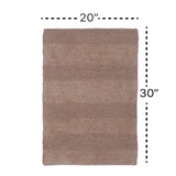 Knightsbridge Stylish And Comfortable All Season Traditional Wide Cut Design Cotton Bath Rug 20" X 30" Stone