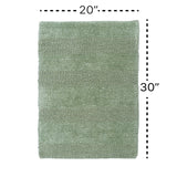 Knightsbridge Stylish And Comfortable All Season Traditional Wide Cut Design Cotton Bath Rug 20" X 30" Sage