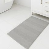 Knightsbridge Stylish And Comfortable All Season Traditional Wide Cut Design Cotton Bath Rug 20" X 30" Silver