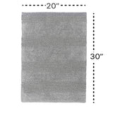 Knightsbridge Stylish And Comfortable All Season Traditional Wide Cut Design Cotton Bath Rug 20" X 30" Silver