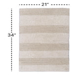 Knightsbridge Stylish And Comfortable All Season Traditional Wide Cut Design Cotton Bath Rug Set 21" X 34" Ivory