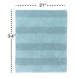Knightsbridge Stylish And Comfortable All Season Traditional Wide Cut Design Cotton Bath Rug 21" X 34" Light Blue