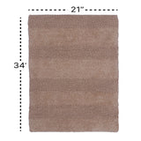 Knightsbridge Stylish And Comfortable All Season Traditional Wide Cut Design Cotton Bath Rug 21" X 34" Natural