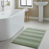 Knightsbridge Stylish And Comfortable All Season Traditional Wide Cut Design Cotton Bath Rug 21" X 34" Sage
