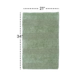Knightsbridge Stylish And Comfortable All Season Traditional Wide Cut Design Cotton Bath Rug 21" X 34" Sage